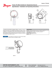 Thumbnail of document Manual - TE-OND/RND Outdoor Temperature Sensors